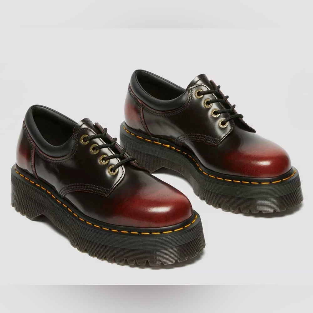 8053 Arcadia Leather Quad Platform Shoes Dr. Martens